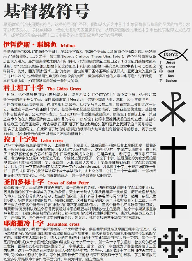 一个简单的基督教符号整理↓ O网页链接 -花瓣网