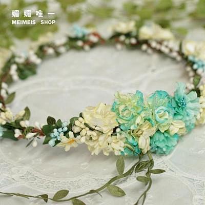 森林系森女最爱的草帽度假摄影必备蓝黄渐变...