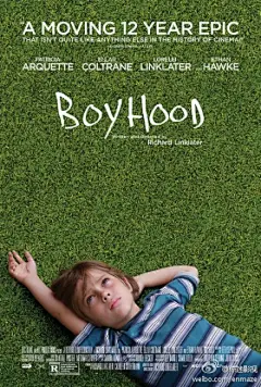 少年时代(boyhood)是一次极其享受的独特体验，拍了12年，从男主角6岁一路拍到18岁，在不知不觉中就随着男主一路成长，经历懵懂的童年和迷惘的少年，影片在大学第一天潇洒的结束。#海报# #青春# #电影# 