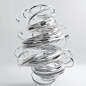 ornado made of silver rings, 3d rendering, white background, c4D, blender, OC renderer, clean and simple design style, minimalism, concept art --ar 1:1 --v 6.0 --style raw
