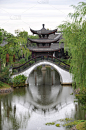 亭台楼阁,垂直画幅,公园,柳树,旅行者,户外,湖,屋顶,雨