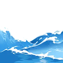 花瓣素材_夏天清爽感海浪插画元素_194151054