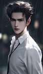 雨中少年 “氛围感十足”