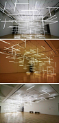 Fluorescent tube art installation at Frye Art Museum, Seattle, by Lilienthal and Zamora: 