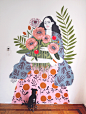 Bouquet lady | Mural on Behance