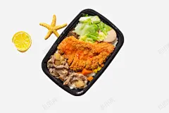 鸡排盒饭套餐 创意素材