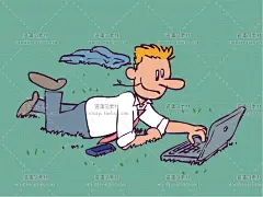 e235矢量EPS商务卡通人物白领上班族插画PPT汇报配图海报设计素材-淘宝网