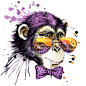 紫色时尚猴子头部图