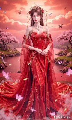 月亮女神降临，红衣飘飘...@国漫动态女主壁纸的动态