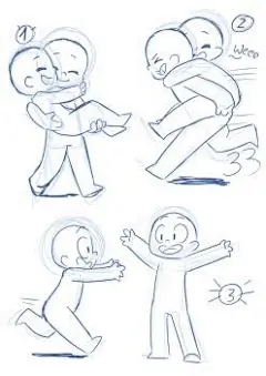 Q版人物动态#人体线稿动态姿势