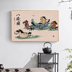 趣味八骏图装饰画搞笑挂画创意个性客厅卧室 - 小红书