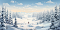 风景如画的雪景冬季海报 (4)