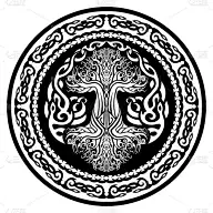 装饰护身符yggdrasil，维京生命树在部落凯尔特人风格