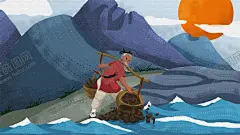 愚公移山成语故事插画 【酷图网】成语故事,手绘插画,古代小故事,PSD分层,成语,卡通成语故事,幼儿成语教学,学校文化展板,文化教育,传统文化,成语故事插画,神话故事