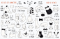 可爱的猫咪涂鸦剪贴画手账素材合集包 Cute Cat Doodles Vector Graphics :