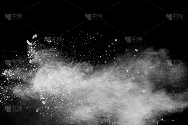 白色,灰尘,粉末状雪,粒子,分离着色,黑...