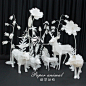 花飞花商场美陈节日派对活动布置纸艺道具大型3D动物模型纸模定制-淘宝网