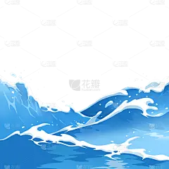 夏天清爽感海浪插画元素