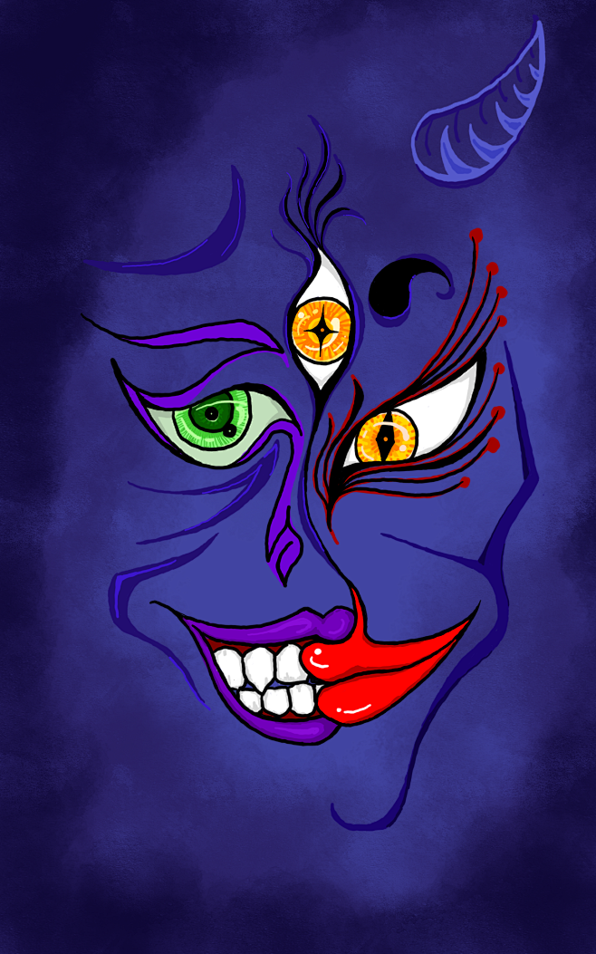 想象的三只眼睛为什么这么画呢因为我画不好对称呀