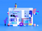 网页开发矢量图标应用程序网页仪表板设计 3d 动画网页设计 wordpress ux 入职平面设计品牌标志排版字符仪表板登陆页面游戏等距低聚 3d 插图