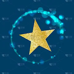 矢量豪华金五角星和光效果。餐厅、精品咖啡厅、珠宝首饰、时尚派对广告海报元素。