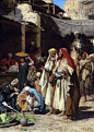 A Street Scene , Cairo 1880 By Carl Leopold Müller - Austrian , 1834 – 1892 Oil on panel , 92 cm x 66.3 cm: 