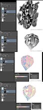 下午看到了那个超叼的差值画宝石方法再加上推特上学来的渐变映射上色发emmmmm感觉可以量产了瞎画☞扣形状☞渐变映射☞点光叠加另一个渐变映射 -luman可能要出本