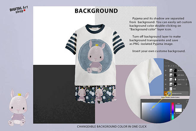 婴儿睡衣服装设计样机 (psd)插图2