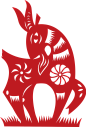 十二生肖剪纸风格中式古典纹样免抠PNG图案 AI矢量印刷PS素材 (25)
