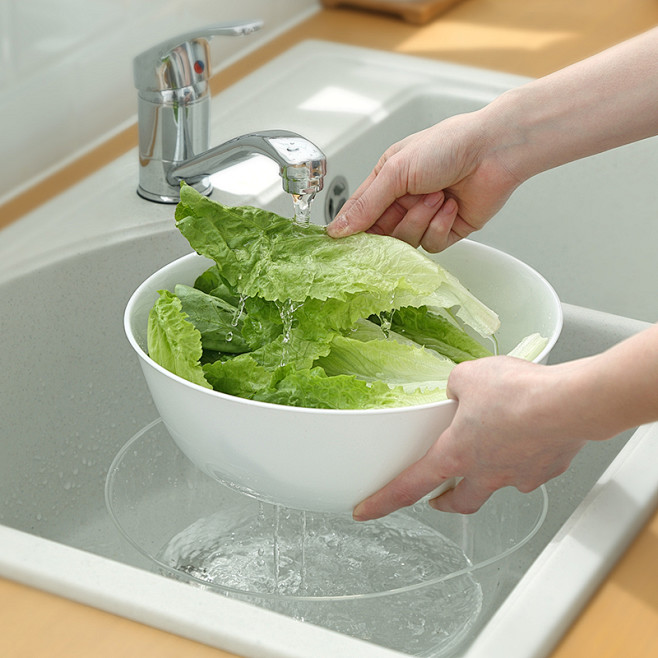 洗菜盆沥水篮家用厨房创意塑料双层洗水果装...