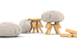 Kaboom | stool : Kaboom is a personal project of a children's stool, with a simple and emotional appeal. Its unusual shape is based on the idea of lightning cloud.In the second image i used two free models made by Chocofur that you can find here http://st