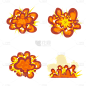 橙色卡通手绘爆炸元素2
