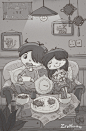 时分和时秒的周末日常_兔巴达__插画师作品_涂鸦王国gracg.com