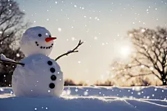 冰雪世界冬季雪人摄影图