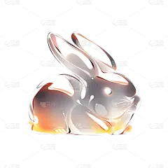 中秋节八月十五立体3DC4D兔子元素素材