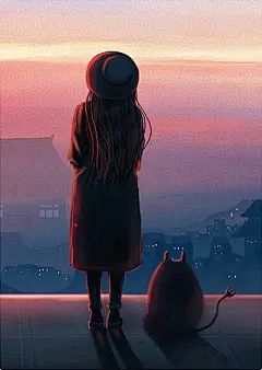 等待光线（插画/写实/手绘/板绘/场景/治愈/画画）_木偶T_插画图片-致设计