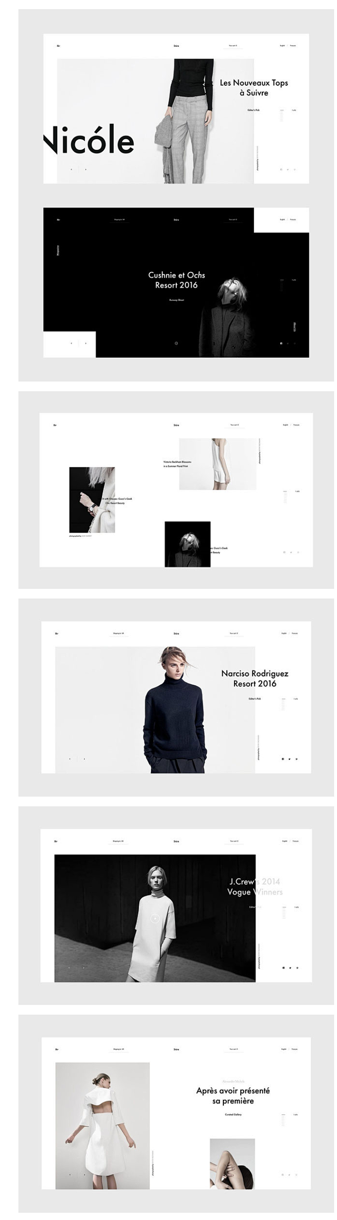 极简时尚的服装品牌网页设计案例