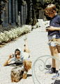 Mrs Audrey Hepburn with Assam, her son Sean at Lapasisble Switzerland, May 1967