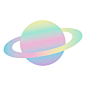 Pastel Colored Ringed Alien Planet Free Clip Art : Cute Colorful Ringed Planet