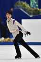 Yuzuru Hanyu of Japan cometes in the men's free skating during the day two of the NHK Trophy ISU Grand Prix of Figure Skating 2015 at the Big Hat on...