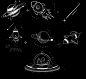 宇宙星空银河系太空手绘宇航员星球宇宙飞船PNG水印美化素材元素-淘宝网