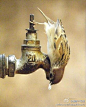 小鸟口渴了，于是去找水喝……太有爱了……