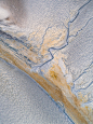 Tidal Paintings : Aerial photography? Art? Sometimes nature blurs the very fine lines between the two.This series documents a moment in time on the sands in a remote bay. When the last vestiges of the retreating tide make their way back into the ocean, sm