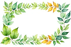 绿叶元素边框元素