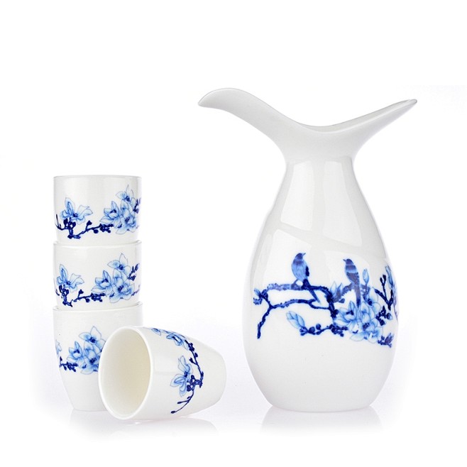 陶瓷酒具套装青花瓷分酒器小酒杯壶烈酒酒杯...