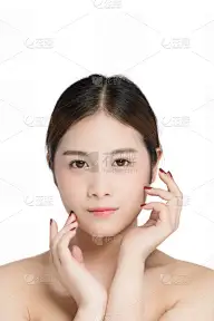 女人,亚洲,白色背景,自然美,脸颊,可爱的,健康保健,肖像,健康