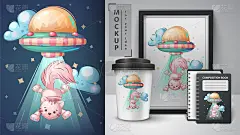 Ufo cat - poster and merchandising
