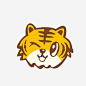 黄色卡通虎头免抠素材_新图网 https://ixintu.com 卡通老虎头 可爱 挤眼 老虎头装饰 花纹 虎头 黄色老虎