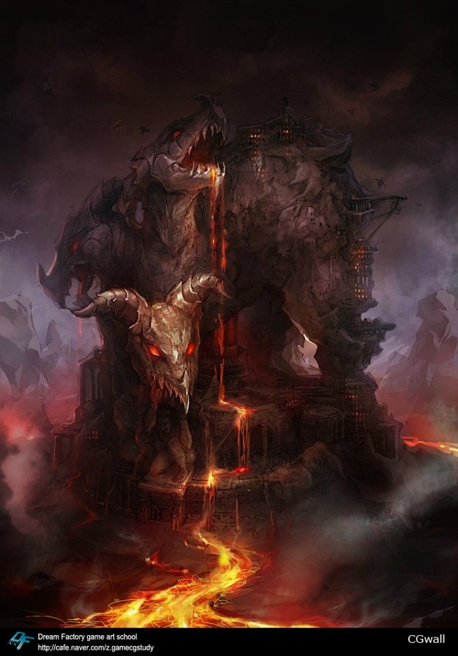 cgwall游戏原画网站岩浆图