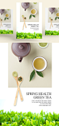 清新绿茶产品PSD模板：Fresh green tea series PSD template#ti338a2902 :  